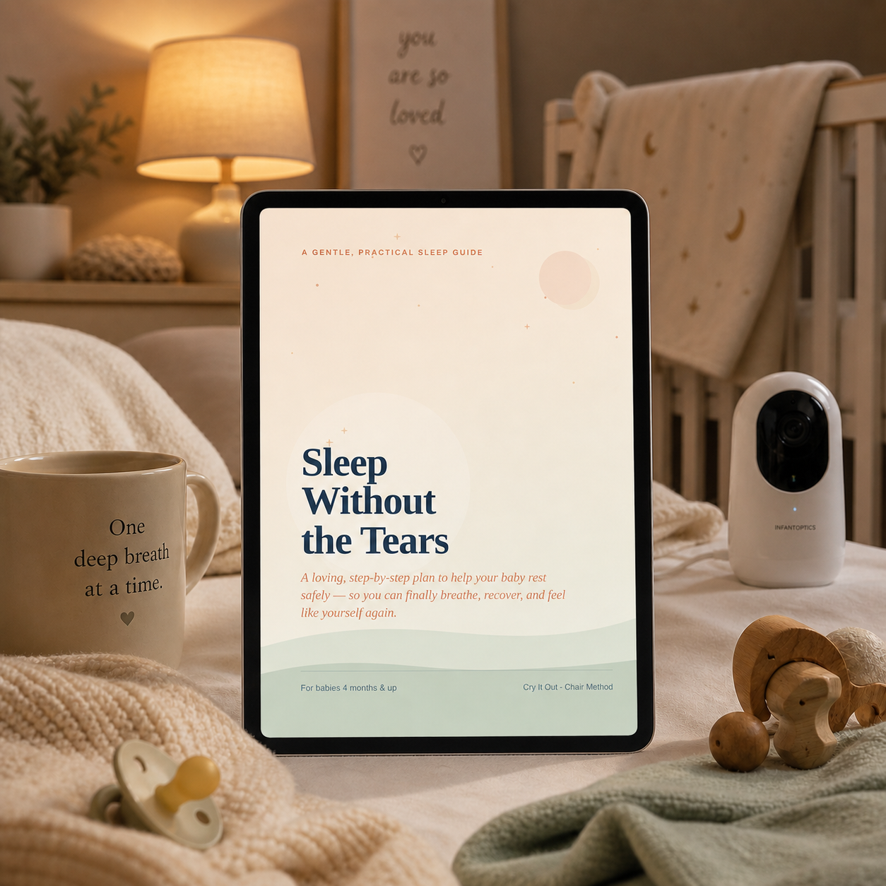 Sleep Without the Tears. A loving, step-by-step plan to help your baby rest safely so you can finally breathe, recover, and feel like yourself again.