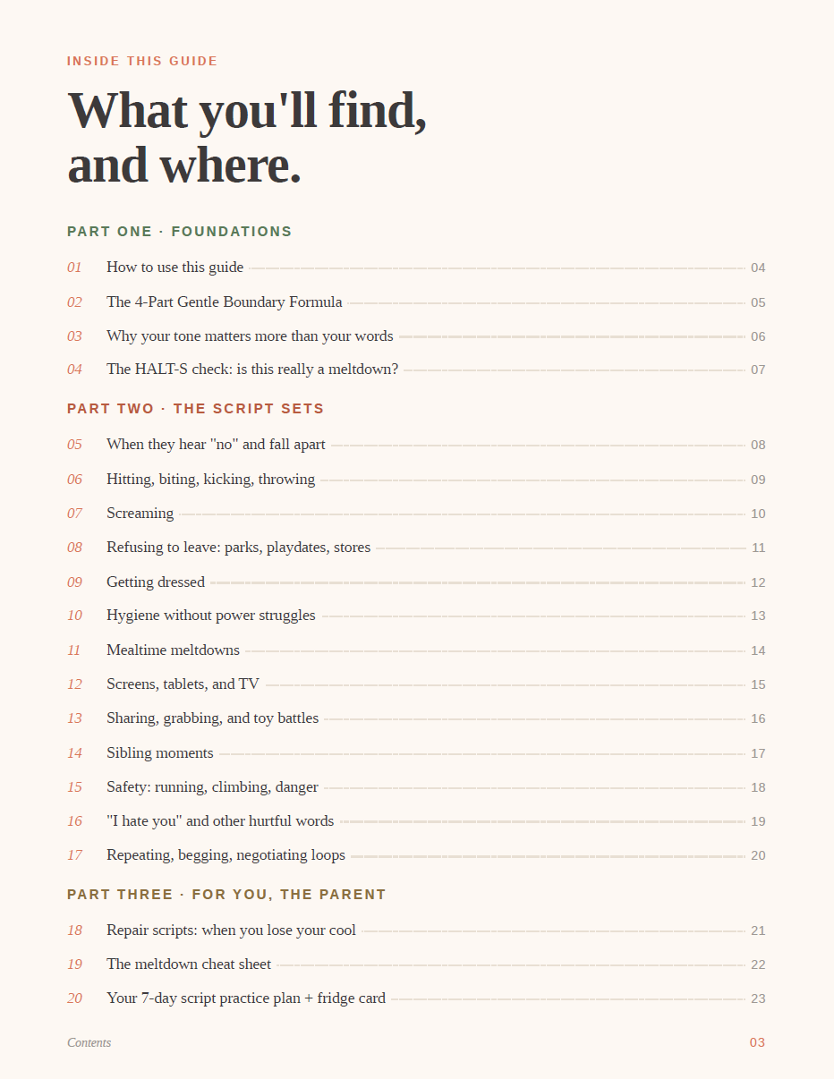 The Gentle Boundary Script Book